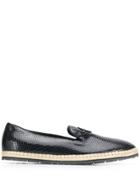 Roberto Cavalli Embossed Espadrilles - Black