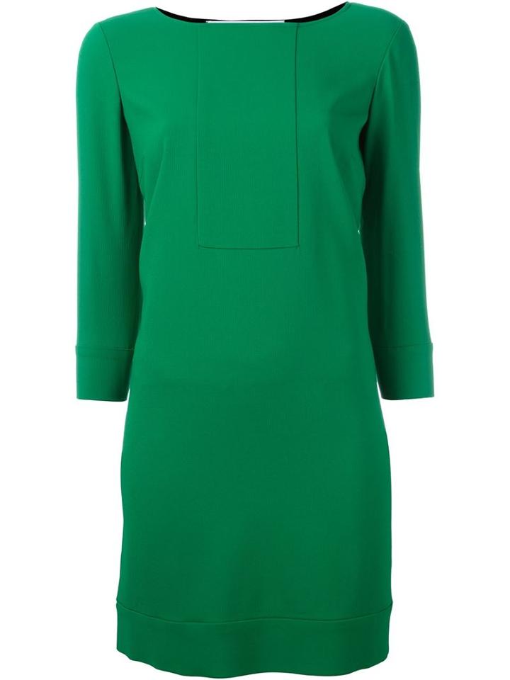 Gianluca Capannolo Three-quarter Sleeve Shift Dress, Women's, Size: 46, Green, Spandex/elastane/viscose