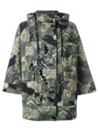 Antonio Marras Camouflage Print Parka Coat, Women's, Size: 38, Green, Cotton/acetate/viscose