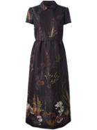 Red Valentino Floral Print Dress, Women's, Size: 40, Black, Polyester/acetate