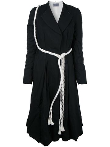 Elena Dawson - Belted Coat - Women - Wool - S, Black, Wool