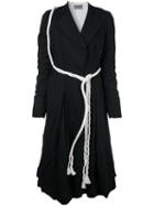 Elena Dawson - Belted Coat - Women - Wool - S, Black, Wool