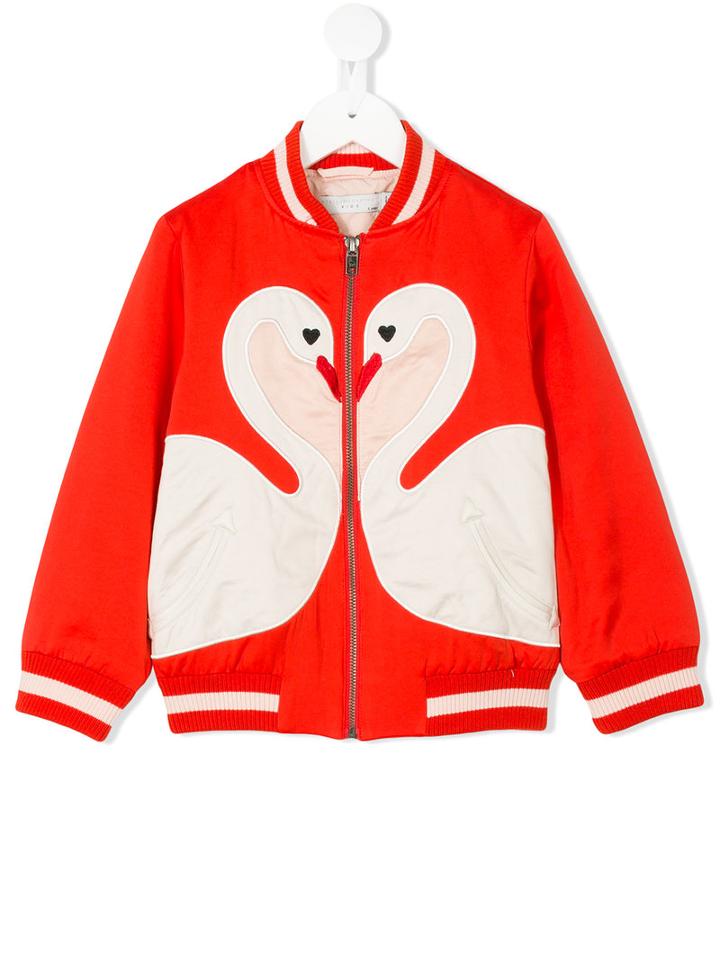 Stella Mccartney Kids - Willow Swan Patch Bomber Jacket - Kids - Cotton/polyester - 6 Yrs, Red