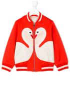 Stella Mccartney Kids - Willow Swan Patch Bomber Jacket - Kids - Cotton/polyester - 6 Yrs, Red