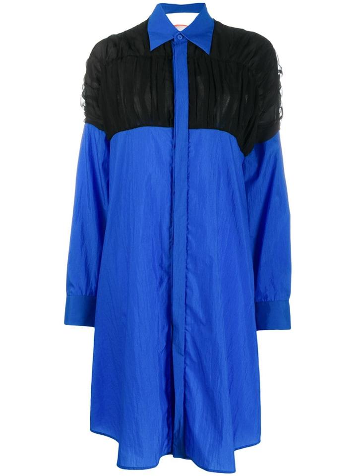 Maison Margiela Contrasting Inserts Shirt Dress - Blue