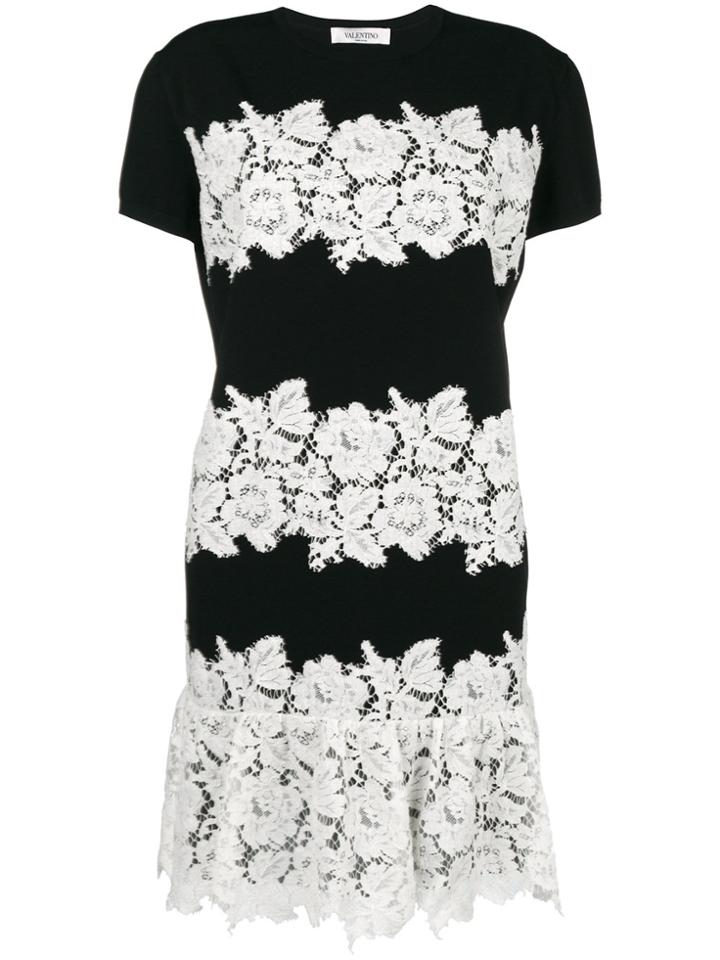 Valentino Lace-embroidered Mini Dress - Black