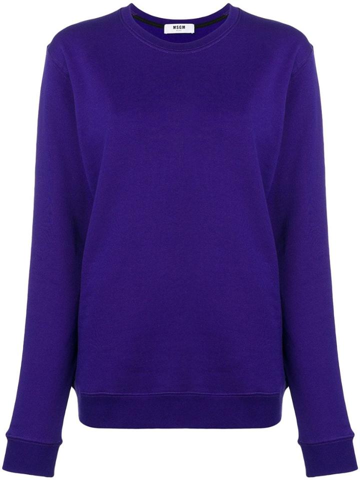Msgm Basic Logo Sweatshirt - Blue