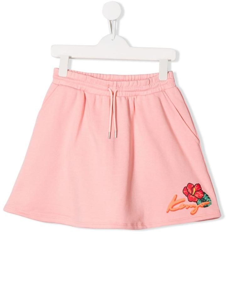 Kenzo Kids Teen Drawstring Logo Skirt - Pink