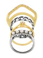 Iosselliani Silver Heritage Set Of Four Rings - Metallic