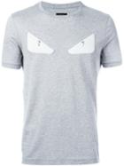 Fendi Bag Bugs T-shirt, Men's, Size: 50, Grey, Cotton/lamb Skin