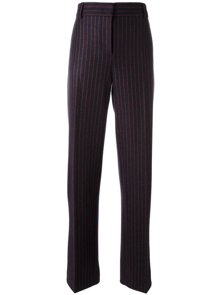 Cédric Charlier Striped Trousers, Women's, Size: 36, Blue, Wool/polyamide/other Fibers