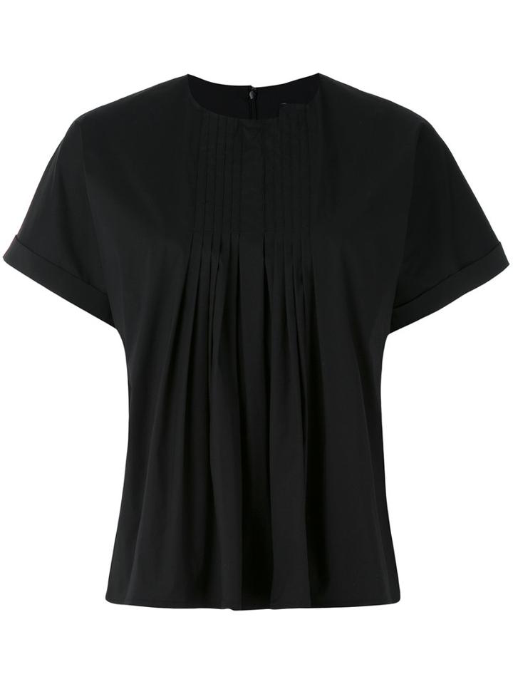 Federica Tosi - Ruched T-shirt - Women - Cotton/polyamide/spandex/elastane - M, Black, Cotton/polyamide/spandex/elastane