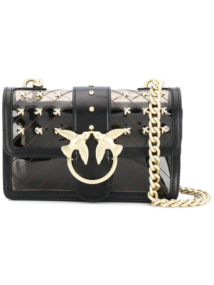 Pinko Embellished Pvc Cross Body Bag - Black