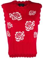 Simone Rocha Floral Knit Tank Top - Red
