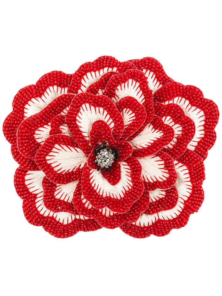 Gucci Oversized Floral Brooch - Red