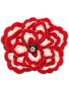 Gucci Oversized Floral Brooch - Red