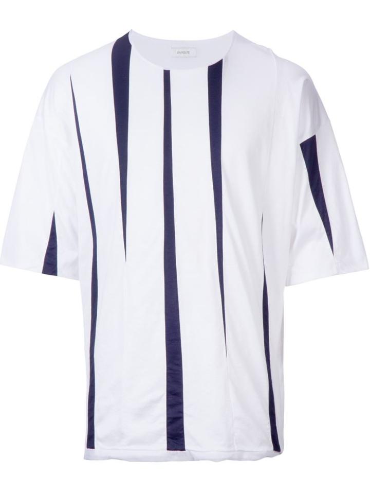 En Route Vertical Stripe T-shirt, Men's, Size: 3, White, Cotton/polyester