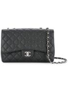 Chanel Vintage Quilted Double Chain Bag - Black