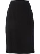 Jean Louis Scherrer Vintage Chevron Knee Length Skirt - Black