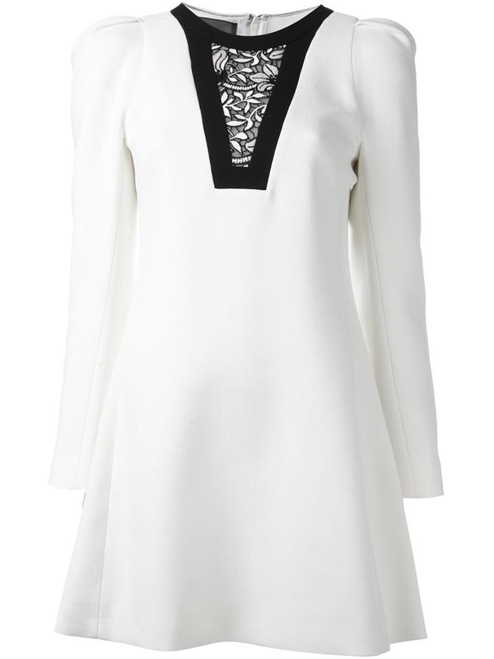 Giambattista Valli Lace Panel Mini Dress, Women's, Size: 42, Nude/neutrals, Silk/cotton/polyamide/viscose