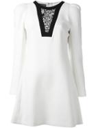 Giambattista Valli Lace Panel Mini Dress, Women's, Size: 42, Nude/neutrals, Silk/cotton/polyamide/viscose