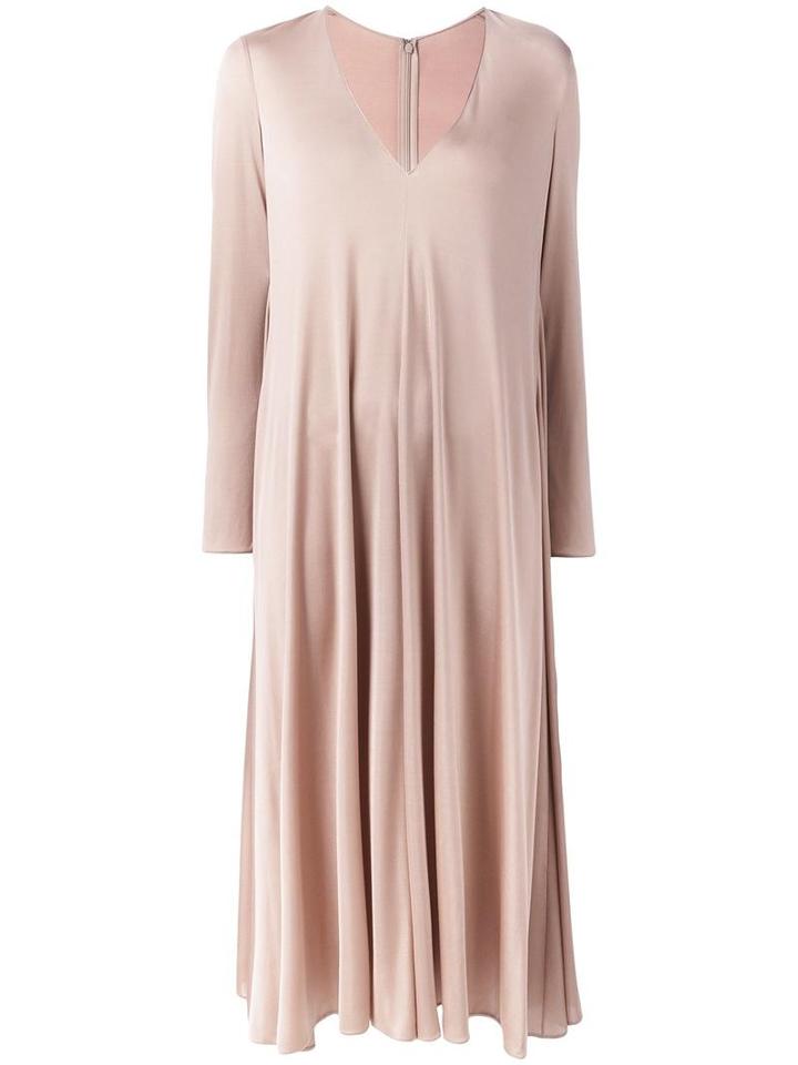 Valentino V-neck Dress, Women's, Size: 40, Nude/neutrals, Silk