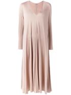 Valentino V-neck Dress, Women's, Size: 40, Nude/neutrals, Silk