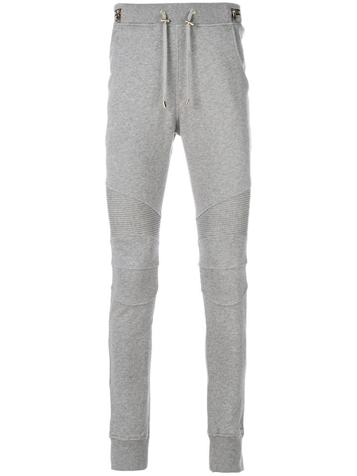 Balmain - Biker Track Pants - Men - Cotton - Xl, Grey, Cotton