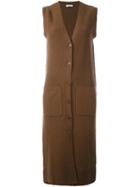 P.a.r.o.s.h. Sleeveless Long Fit Cardi-coat, Women's, Size: Xs, Brown, Cashmere/wool