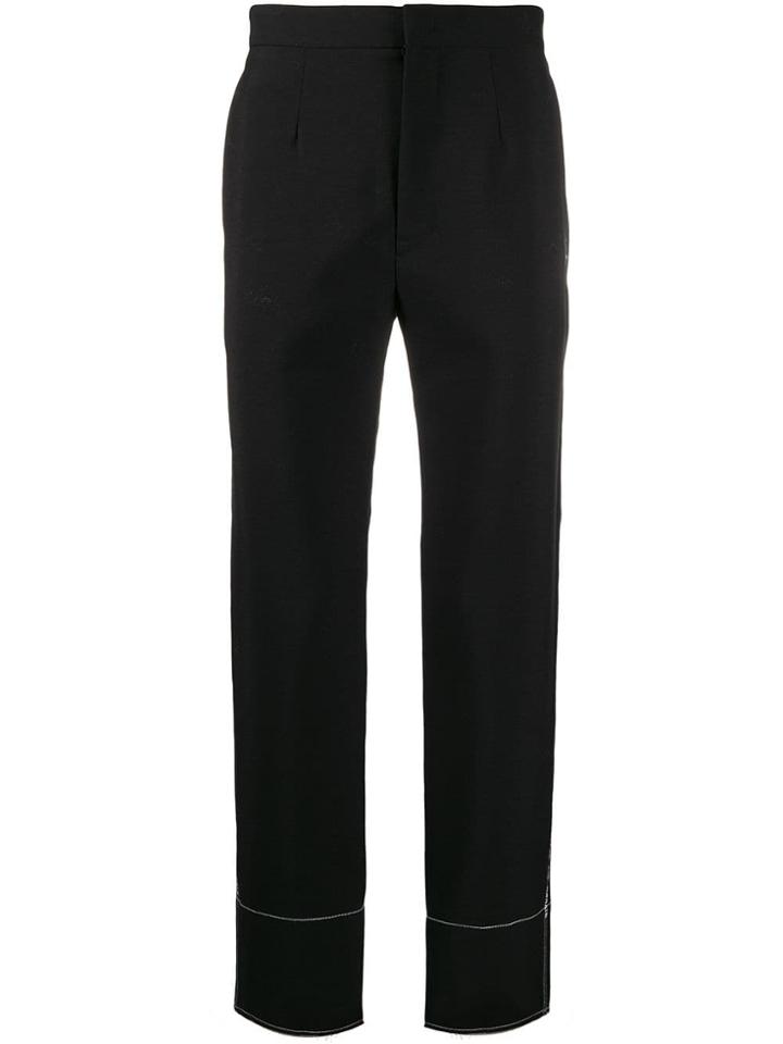 Yohji Yamamoto Pre-owned 2000's Contrast Stitch Trousers - Black