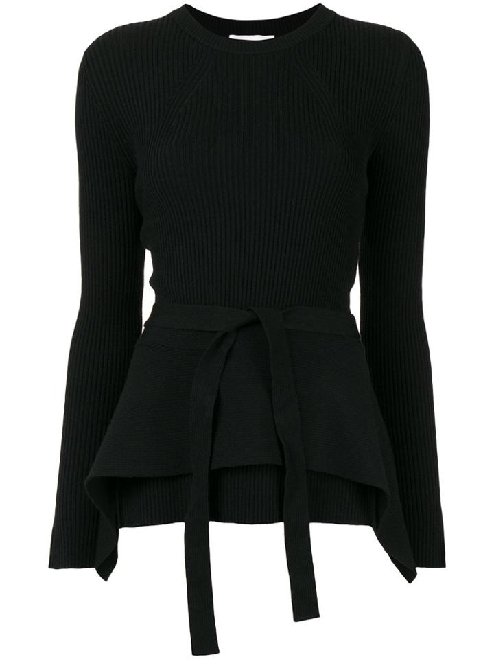 3.1 Phillip Lim Peplum Belted Top - Black