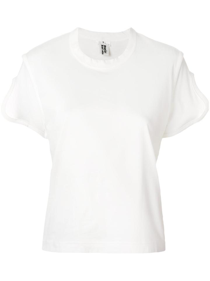 Comme Des Garçons Noir Kei Ninomiya Notch Sleeve T-shirt - White