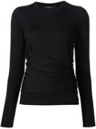 Derek Lam Round Neck Jumper, Women's, Size: Large, Black, Silk/cashmere
