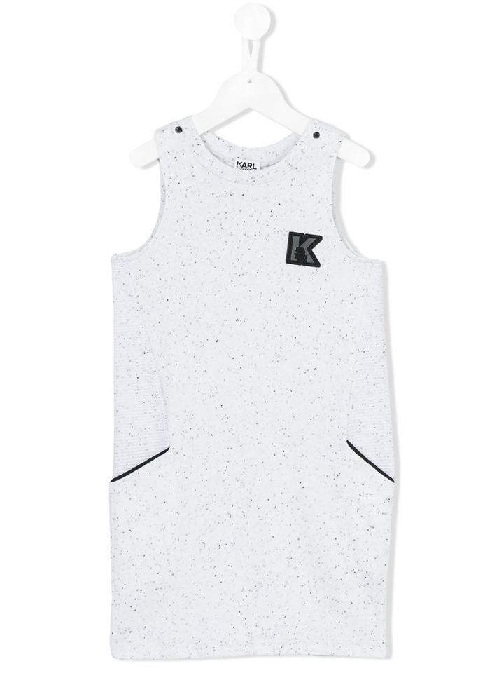 Karl Lagerfeld Kids Marled Sweatshirt Dress, Girl's, Size: 12 Yrs, White