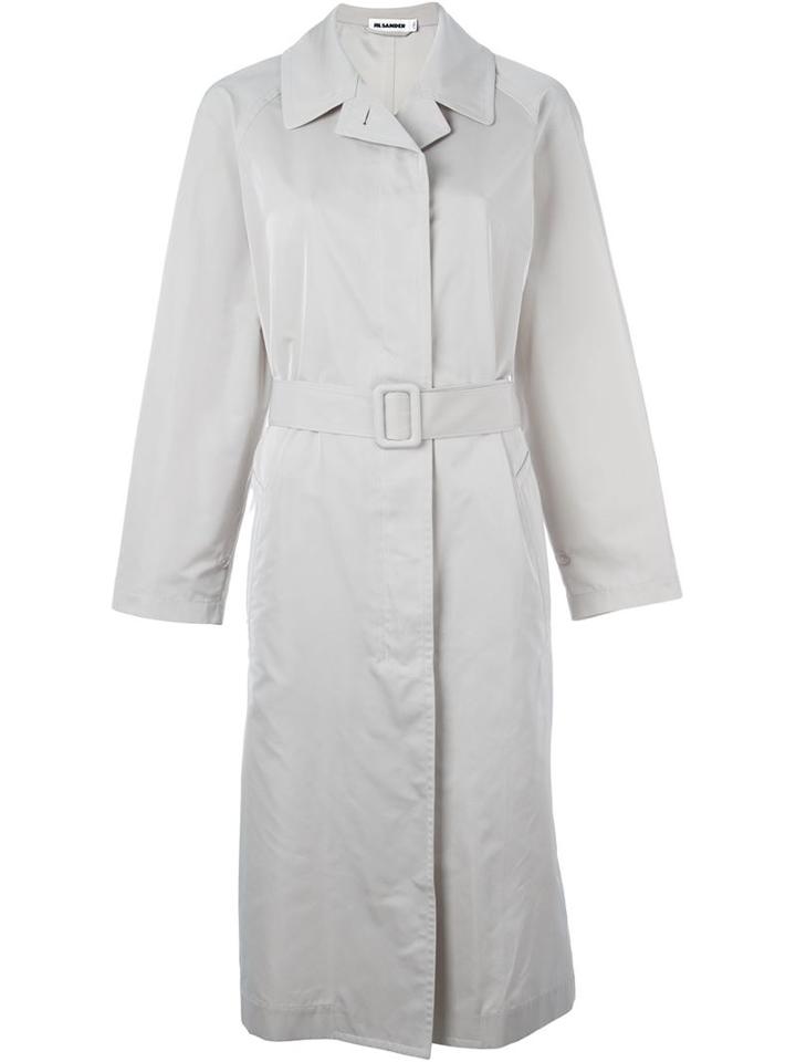 Jil Sander Belted Trench Coat, Women's, Size: 36, Nude/neutrals, Polyester/silk/cupro