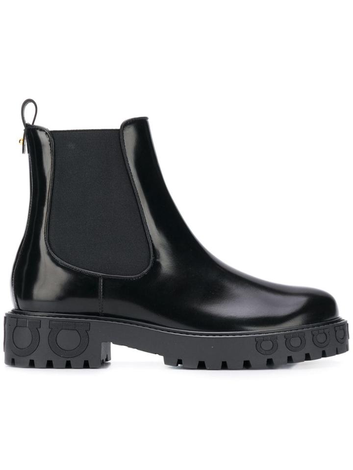 Salvatore Ferragamo Gancio Ankle Boots - Black