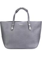 Thomas Wylde - Crocodile Effect Shopper Tote - Women - Calf Leather - One Size, Grey, Calf Leather
