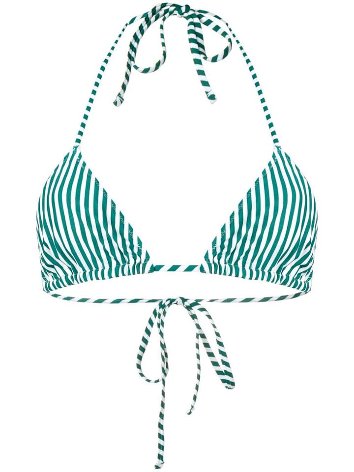 Roseanna Striped Bikini Top - Green