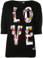 Love Moschino Intarsia Logo Knit Top - Black