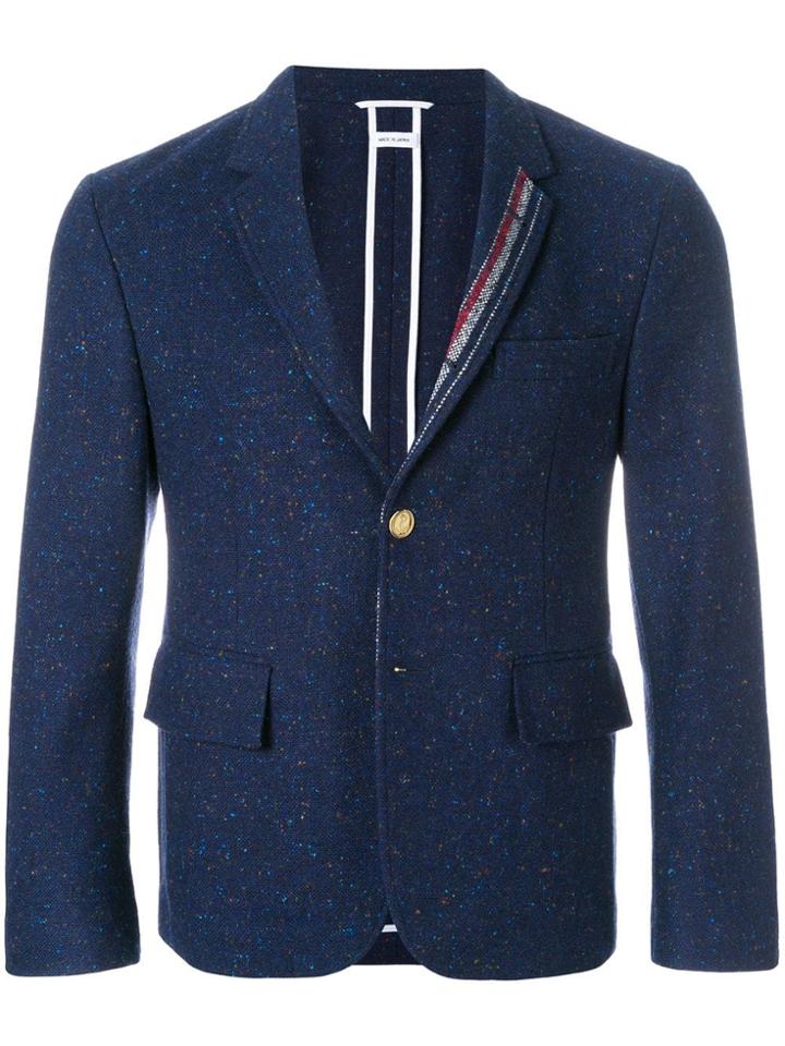 Thom Browne Rwb Lapel Stripe Sport Coat - Blue