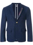 Thom Browne Rwb Lapel Stripe Sport Coat - Blue