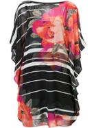 Trina Turk Striped Floral Print Kaftan - Multicolour