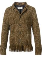 Saint Laurent 'curtis' Fringe Jacket, Women's, Size: 36, Brown, Silk/goat Skin