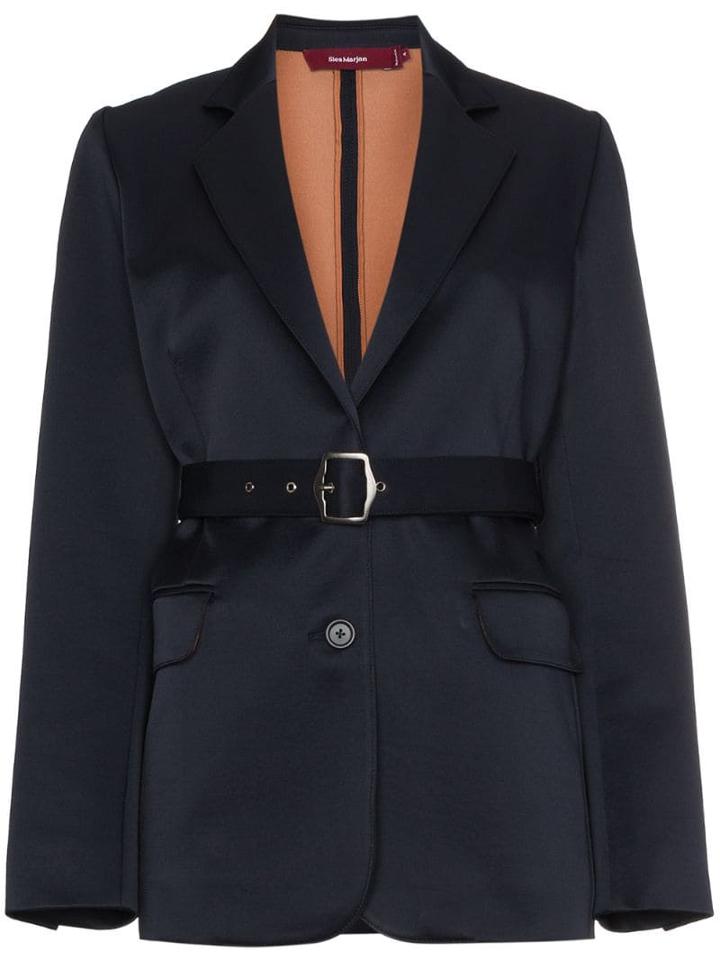 Sies Marjan Wool Blend Belted Blazer - Blue