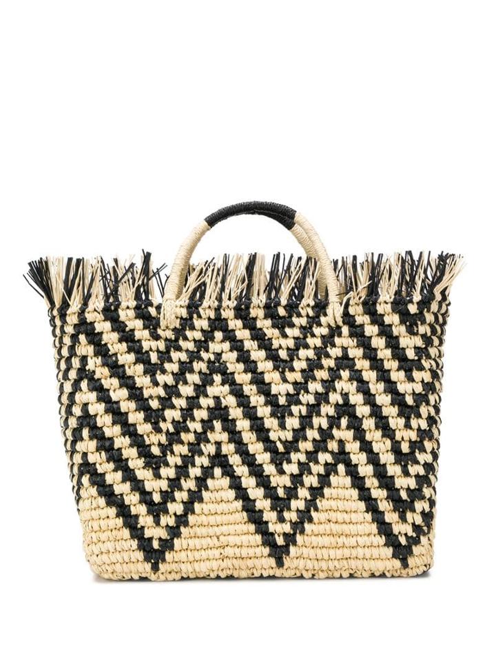 Sensi Studio Zig-zag Print Tote - Brown