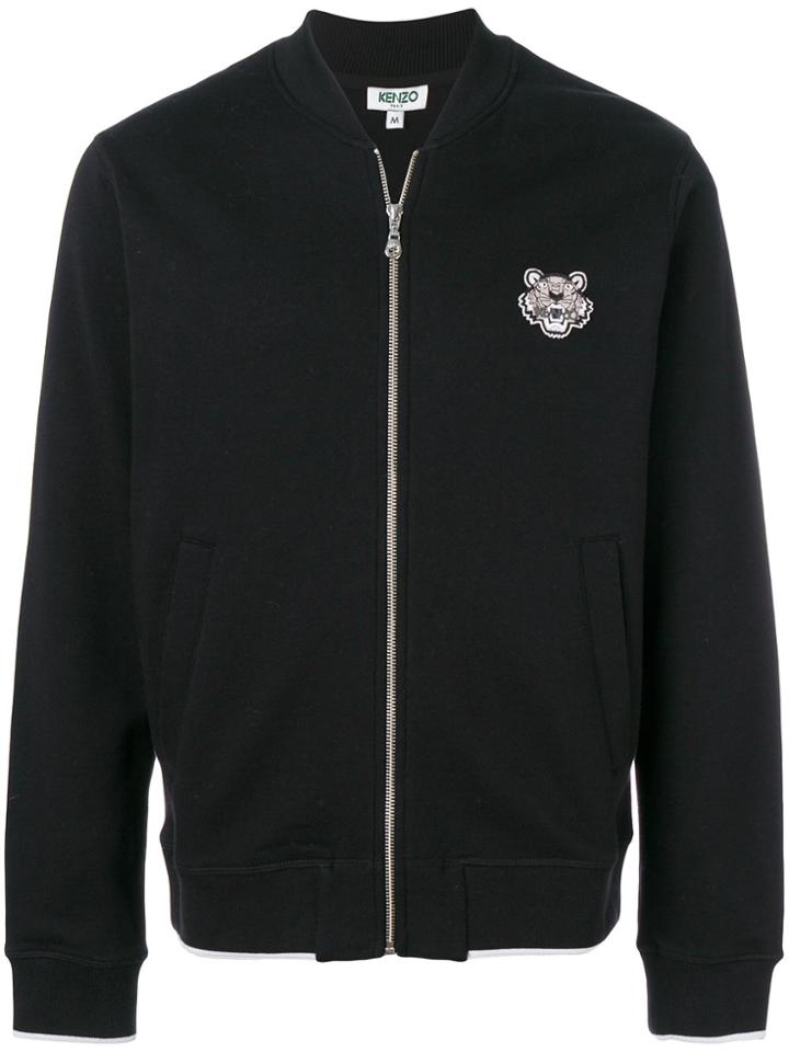 Kenzo Zipped Sweatshirt With Tiger Crest - Blue