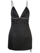 Area Rhinestone Strap Mini Dress - Black
