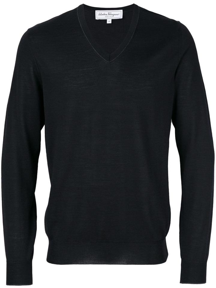 Salvatore Ferragamo V-neck Sweater - Black