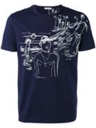 Moncler Stitched Motif T-shirt, Men's, Size: Xl, Blue, Cotton/polyester/acrylic
