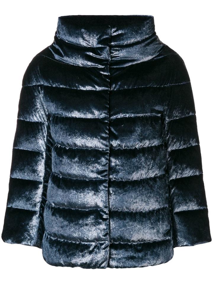 Herno Velvet Puffer Jacket - Blue